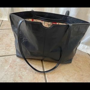 Latico Large Leather Tote or Shoulder Bag- Navy Blue Excellent Condition